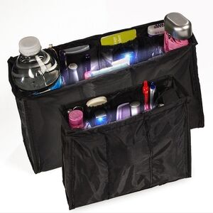 2x Multi-Pocket Purse Insert Organizers Black